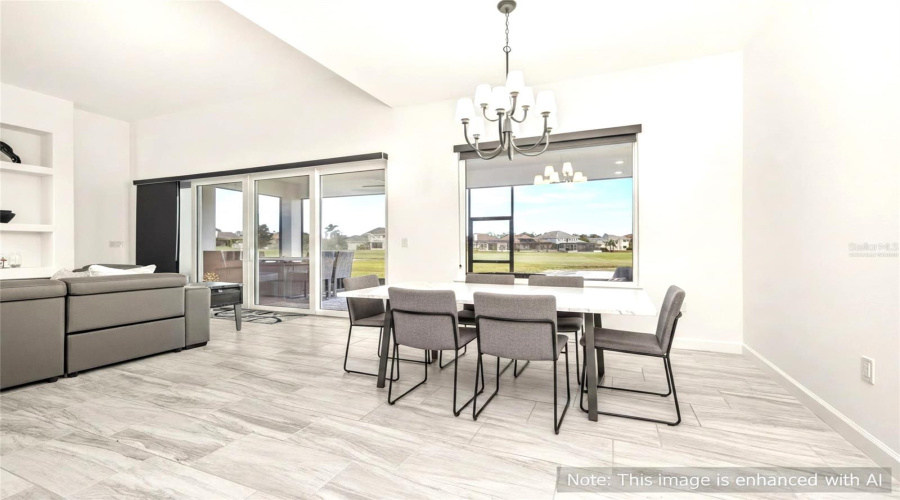 Virtually Staged adding the dining room table and chairs.