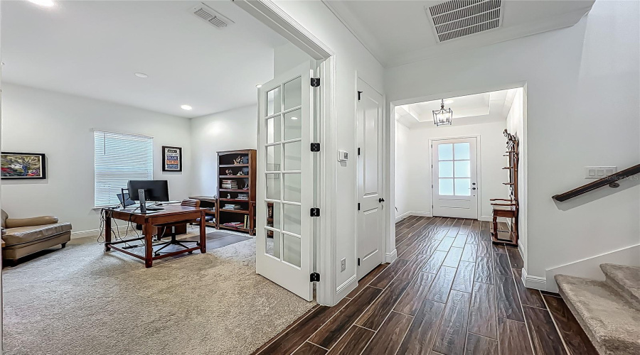 Double French doors to Office