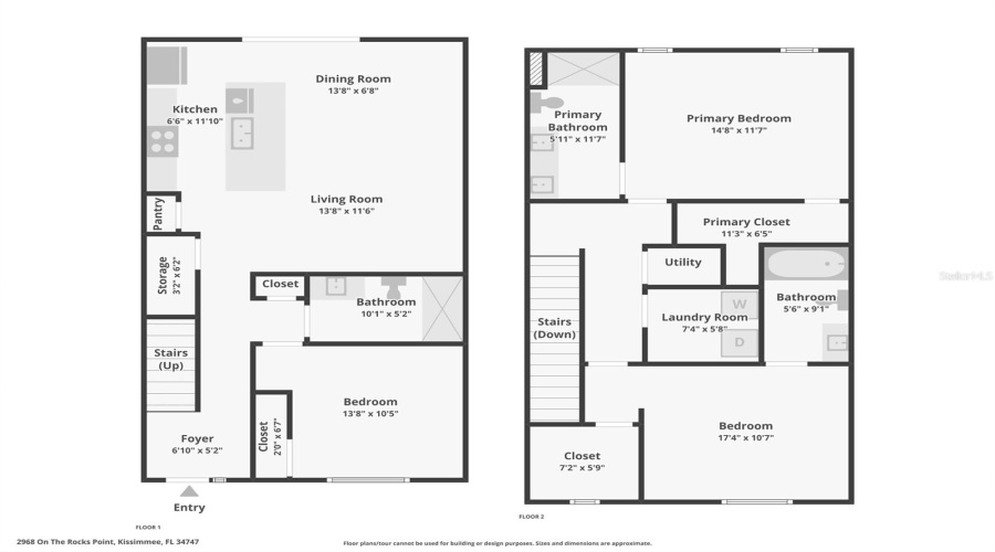 KISSIMMEE, Florida 34747, 3 Bedrooms Bedrooms, ,3 BathroomsBathrooms,Residential,For Sale,ON THE ROCKS,0,MFRTB8453088