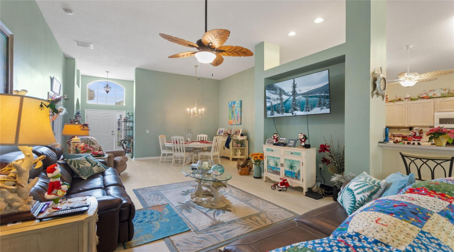 Virtually staged TV screen in Great Room