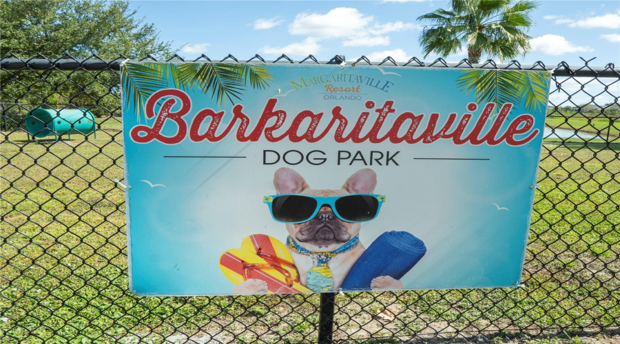 Barkaritaville Dog Park — a fun, pet-friendly space for residents and their furry friends.