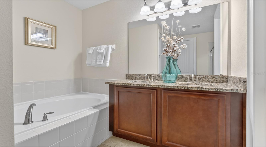 Full Spa Like Ensuite with Garden Tub and Glass Enclosed Shower