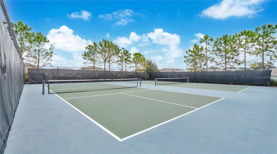 several tennis courts