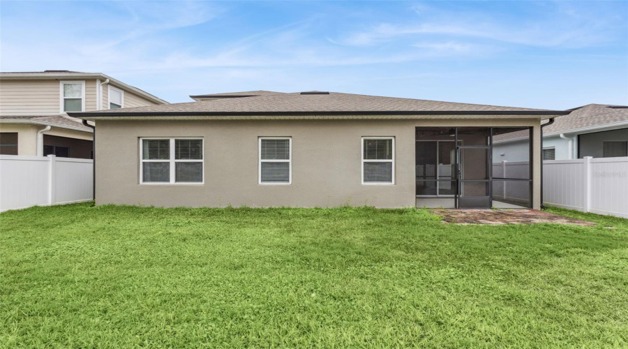 Nice backyard for a pool, soccer nets, or a family dog.