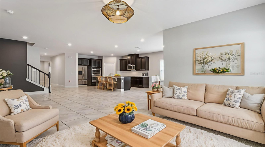 Open concept in your family area and kitchen