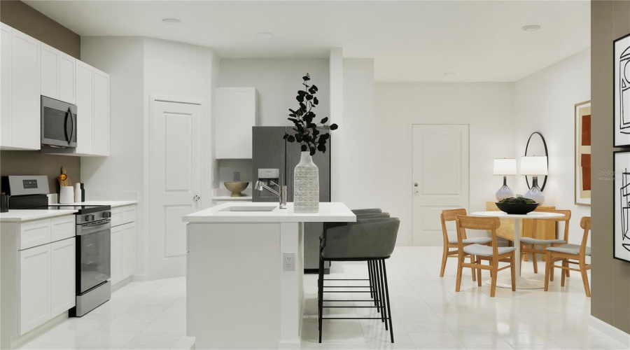 Virtually staged. Kitchen