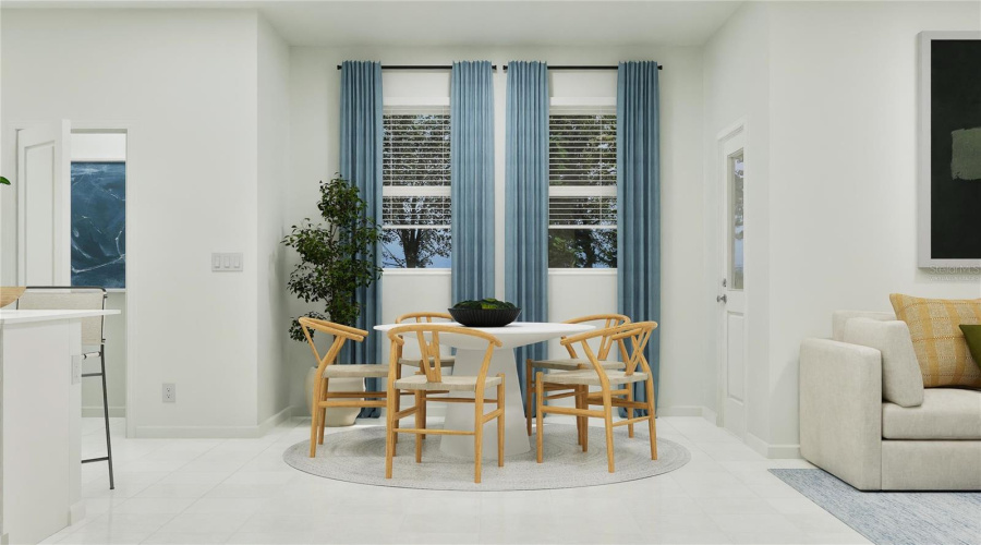 Virtually staged. Dining