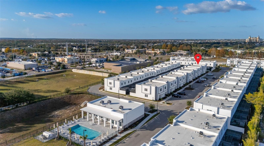 Just a few doors down from the community clubhouse