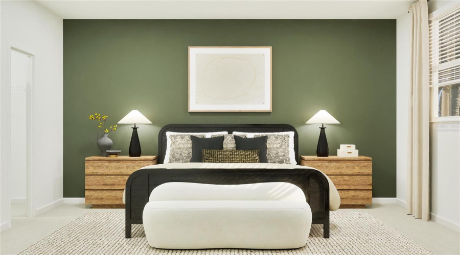 Virtually staged. Main bedroom suite