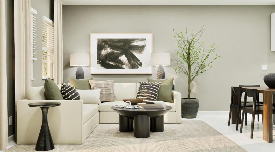 Virtually staged. Great room