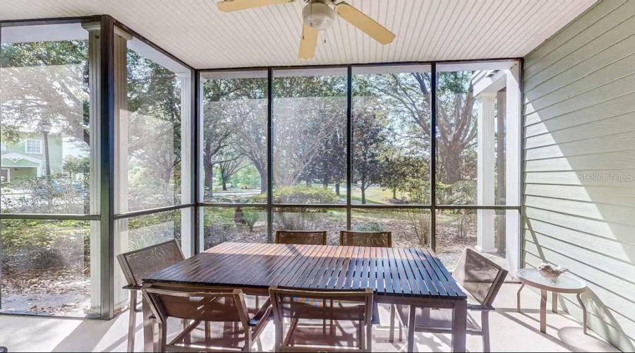 Covered Lanai with lake views