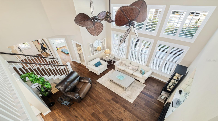 View from Upstairs looking down into Family Room