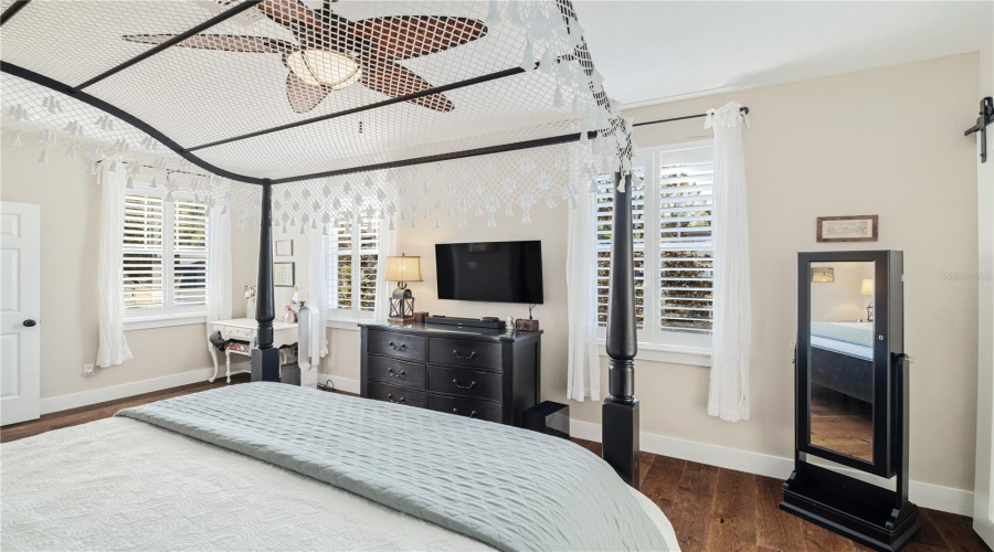 Primary Bedroom View facing Windows to front of home