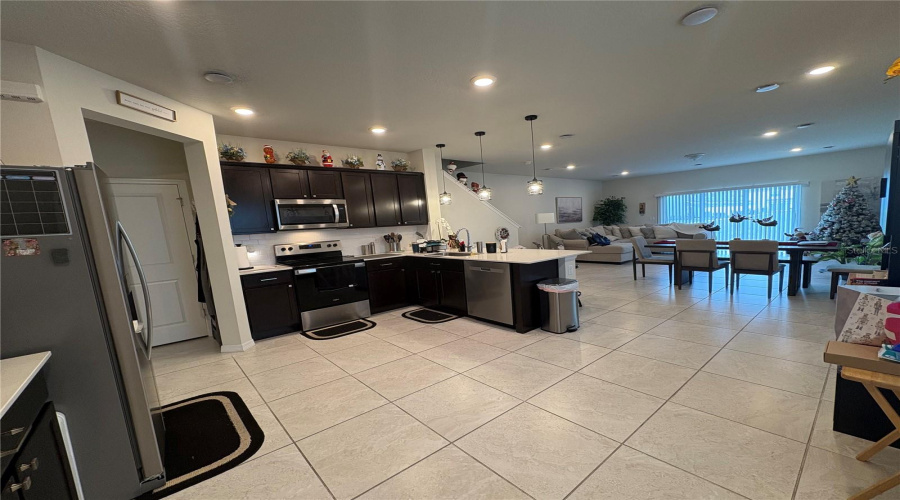 Kitchen view towards Great room