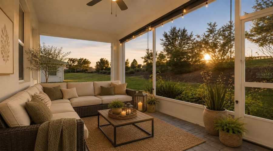 Virtually Staged Screened Lanai