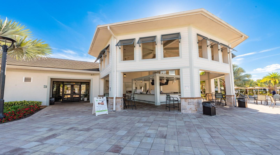 Pool-side restaurant.