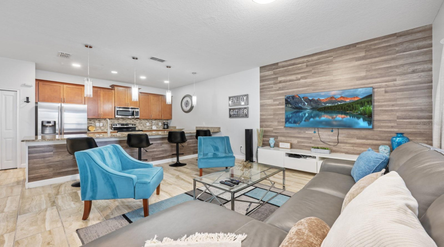 The large Living Room provides a comfortable gathering space after a long day.