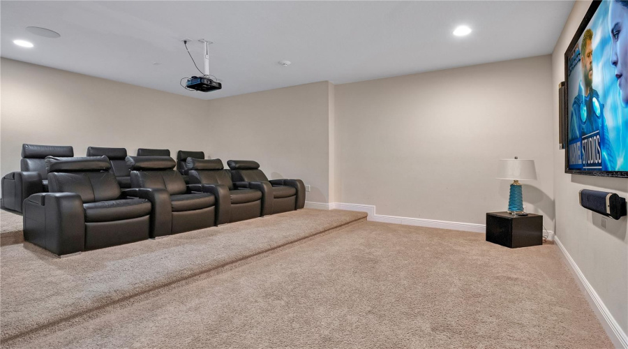 Theater Room with Projection Screen