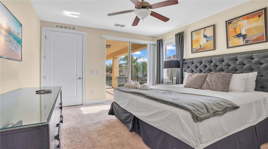 Private Access to Second Floor Balcony and Ensuite Bath