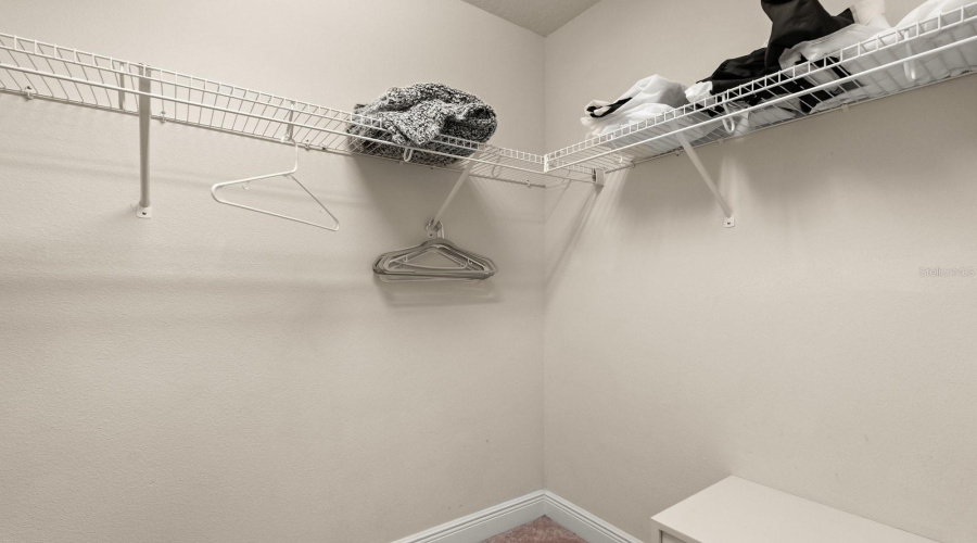 Walk-in closet in primary bedroom