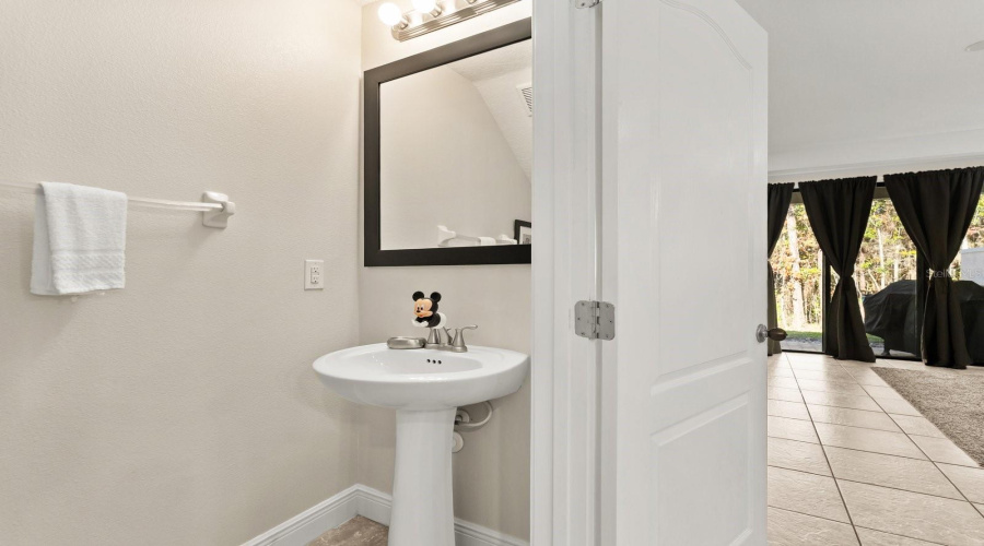 Half bathroom/powder room on first level