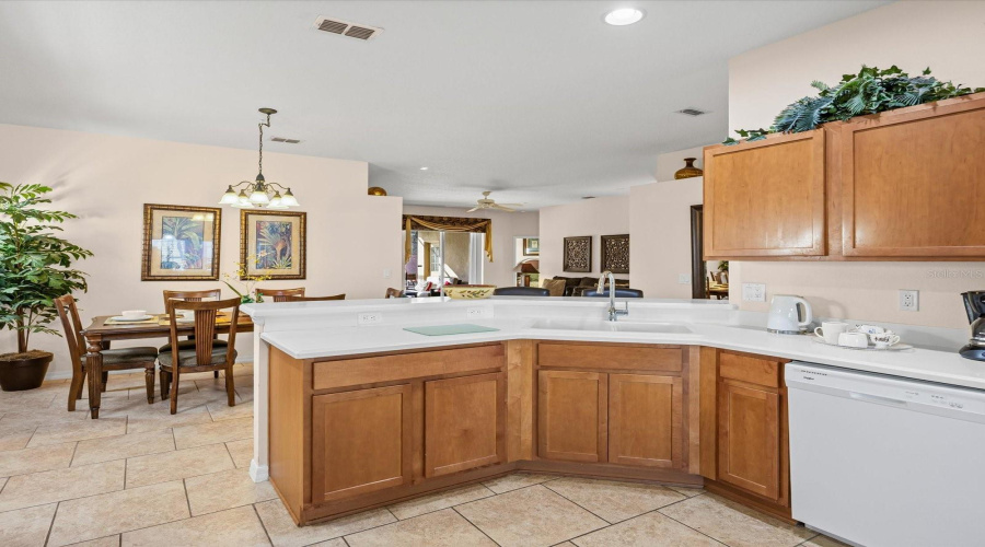 Kitchen overlooks DR/LR