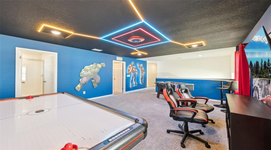 Gaming area in loft upstairs
