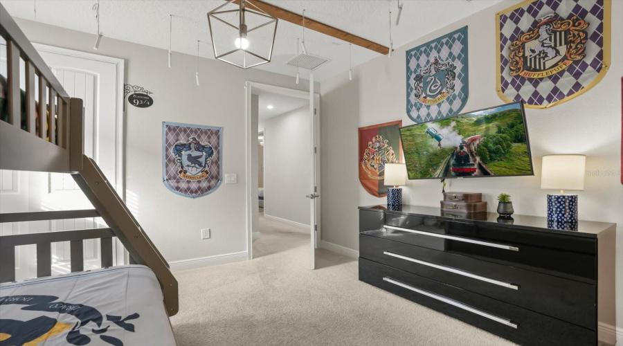 Themed room thoughtfully decorated for guests.