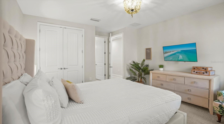 Bright bedroom designed for comfort.