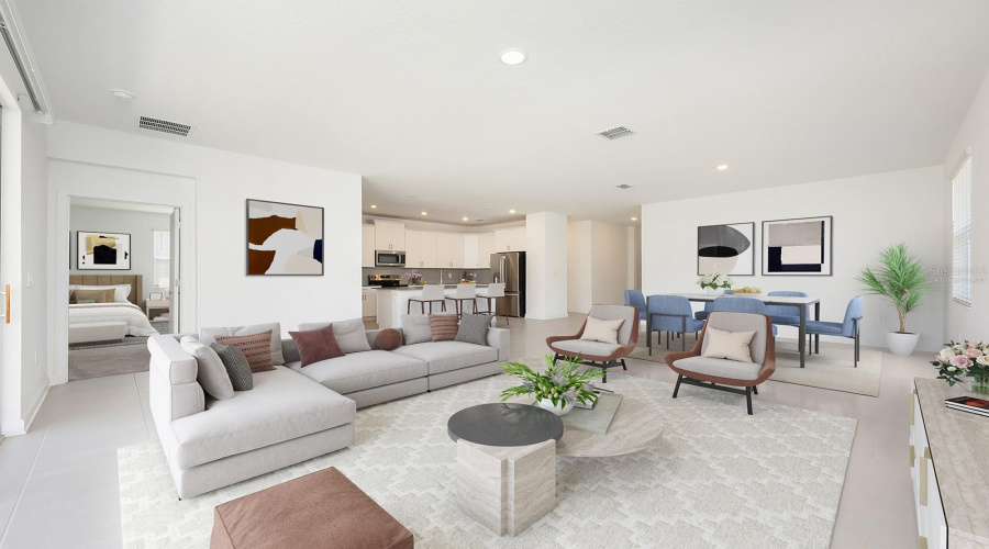 From the moment you enter, the home impresses with its bright, open-concept design, where the Living Room, Dining area, and Kitchen flow effortlessly together—perfect for both elegant entertaining and everyday comfort.  Virtually Staged.