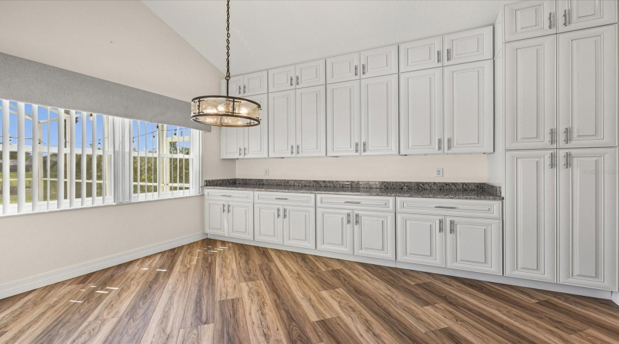 Breakfast nook with tons of storage space