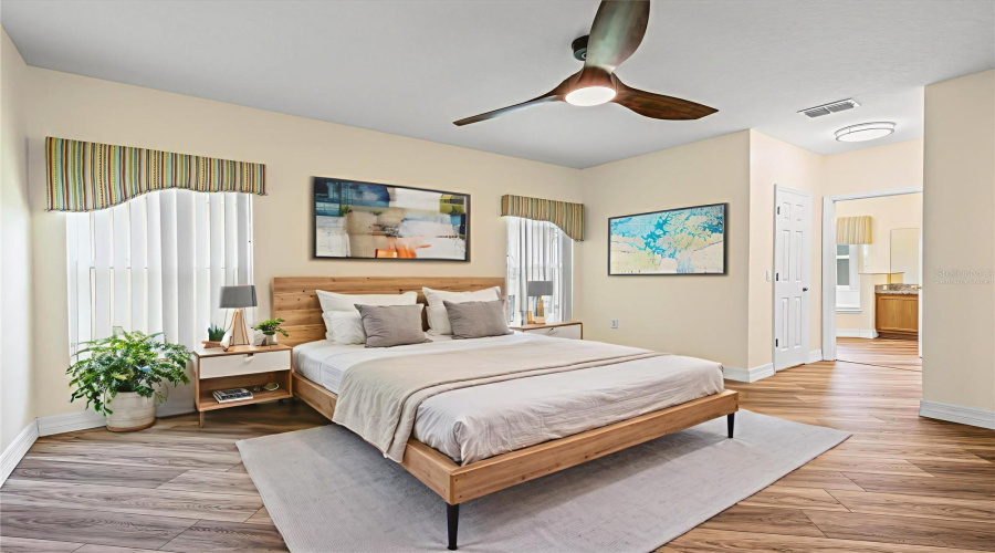 Primary bedroom - virtually staged