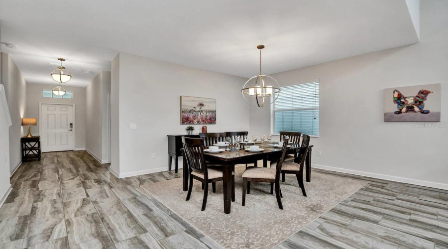 Dining room and entry hallway