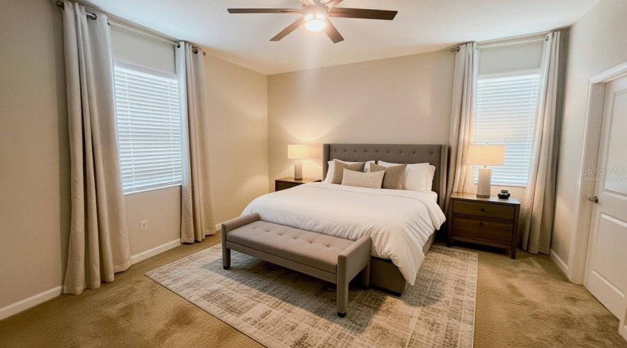 Virtually Staged Master Bedroom