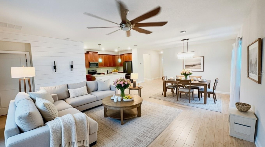 Virtually staged living room