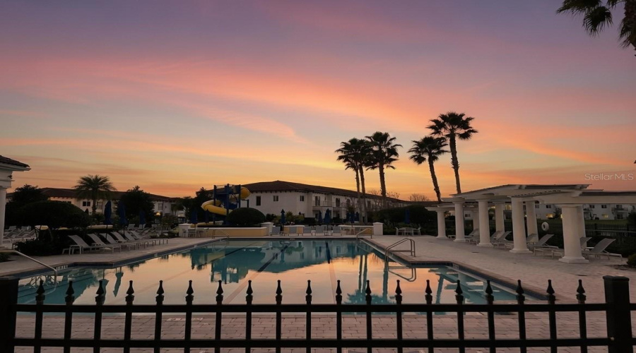 Community lap pool and slides in Providence