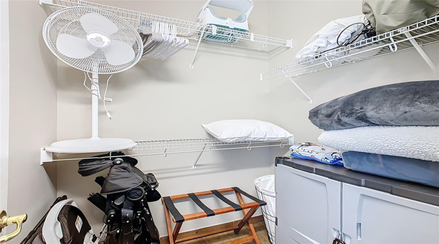 Primary walk in closet with Extra Amenities