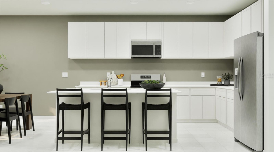 Virtually staged. Kitchen