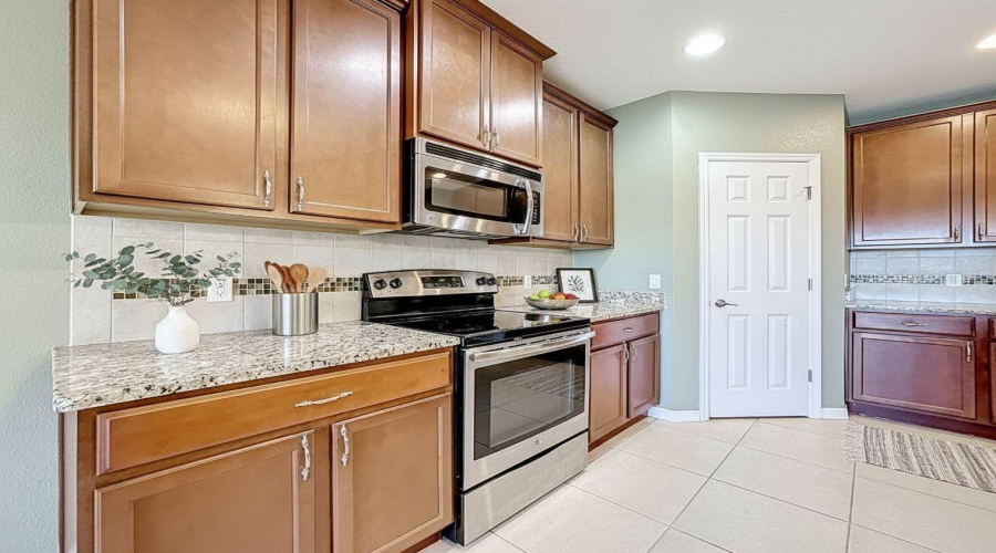 Lovely kitchen with warm color tones.