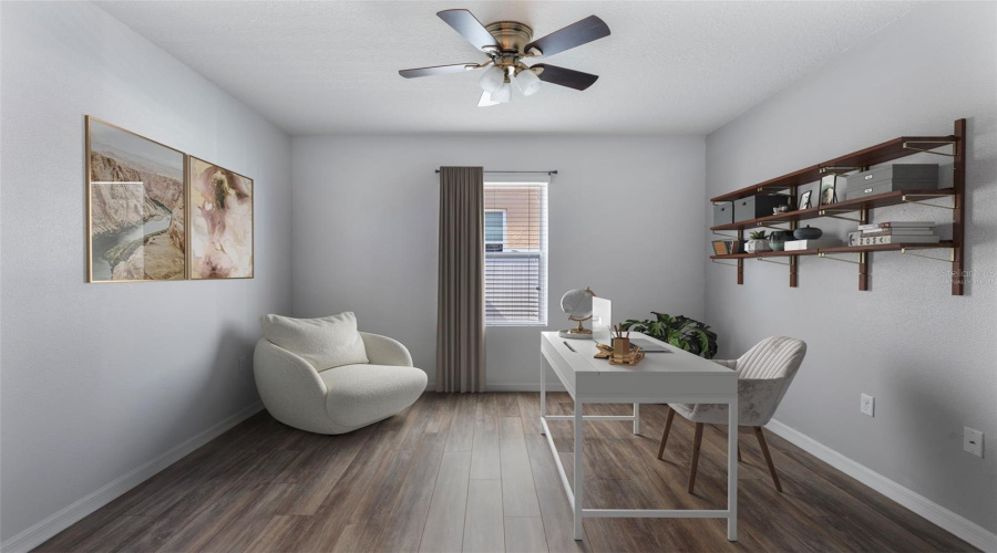 Virtually staged office (can also be a bedroom)