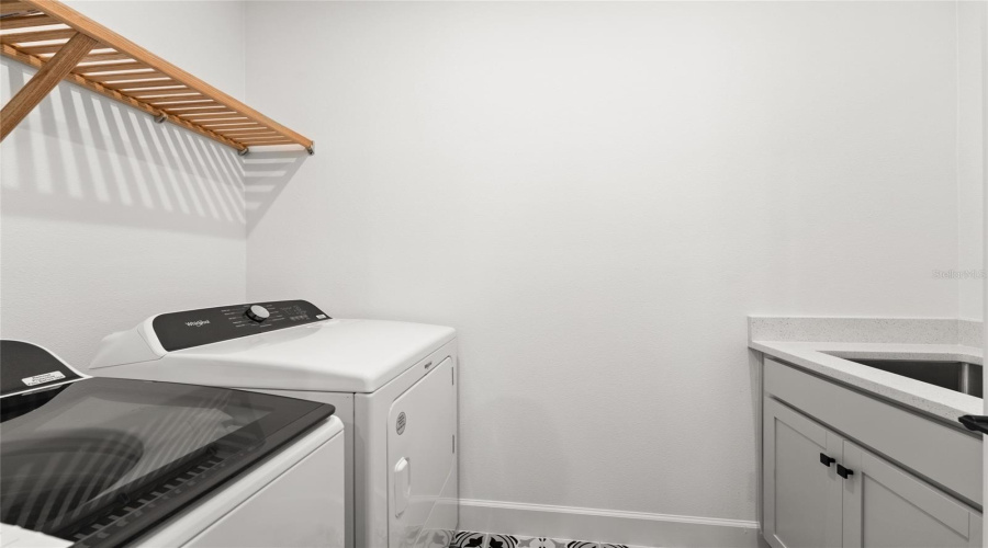 Laundry room with utility sink
