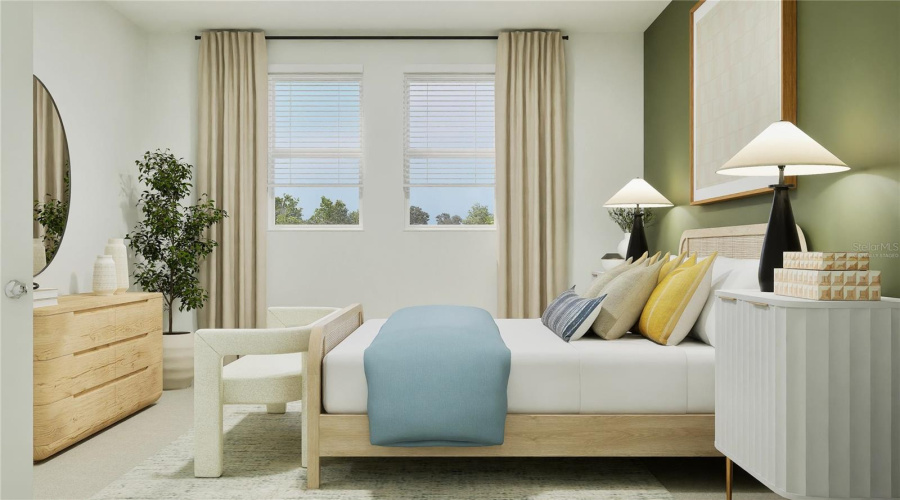 Virtually staged. Main bedroom suite