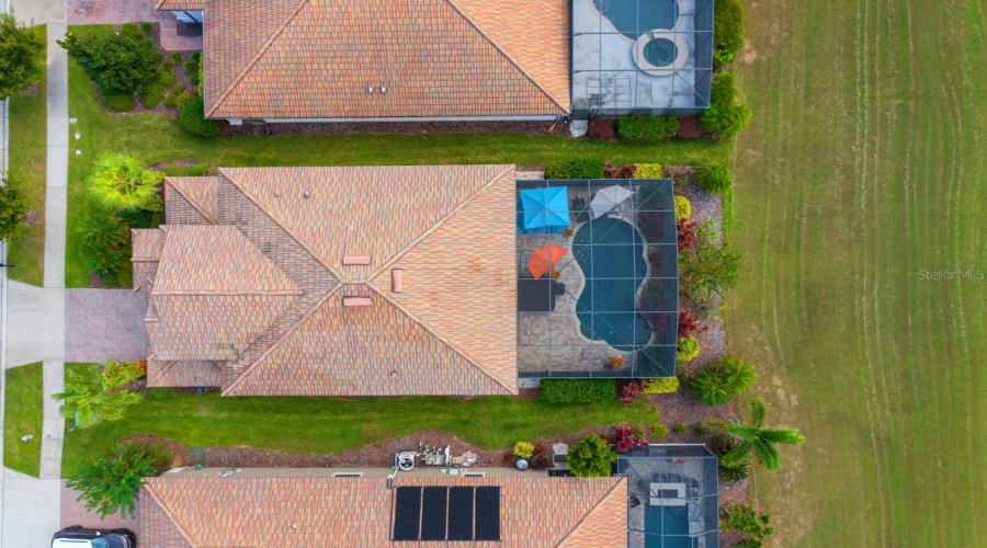 Aerial Over Private Pool