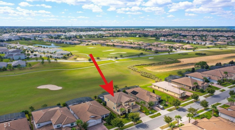 Aerial of View Over Golf Course