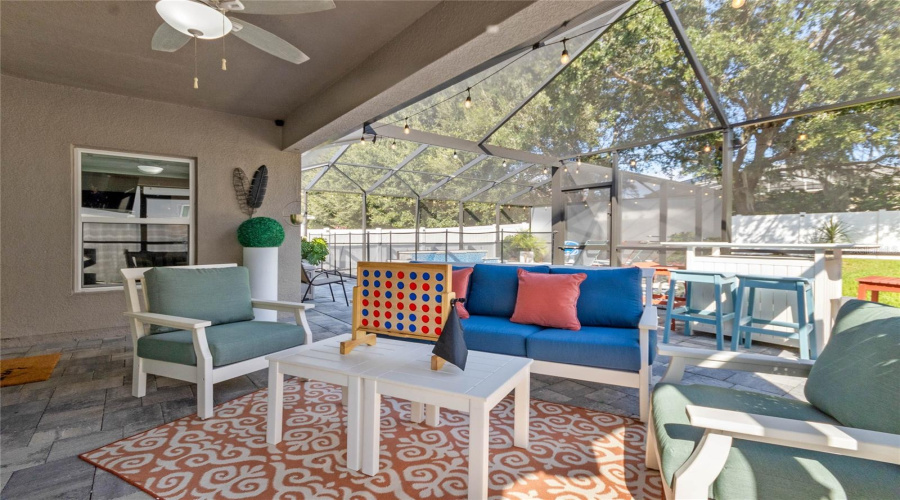 Extended pool patio.