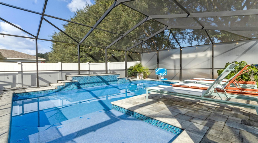 Extended pool patio.