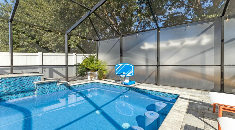 Extended pool patio.