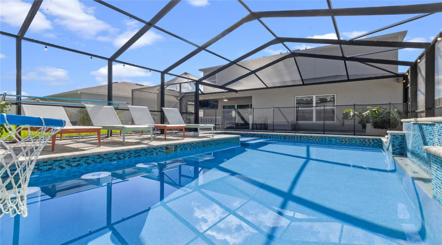 Extended pool patio.