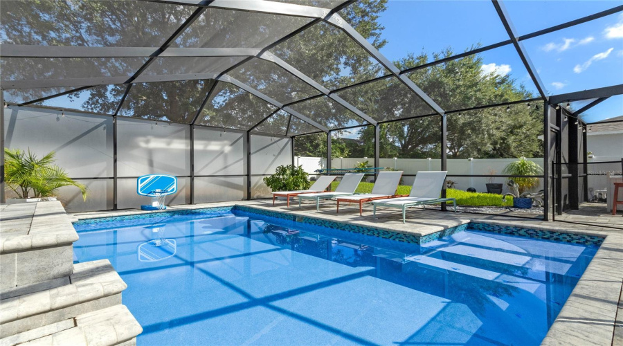 Extended pool patio.