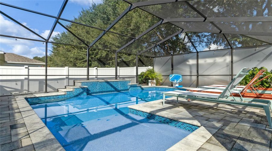 Extended pool patio.